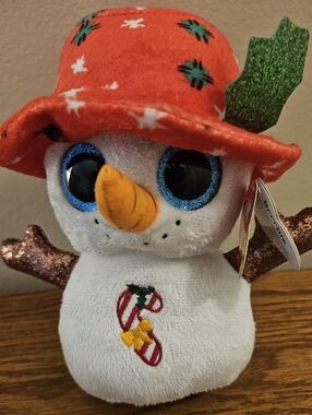 TY Beanie Boos-BRRRNIE The Christmas Holiday Snowman (6inch)2024 Plush Toy
